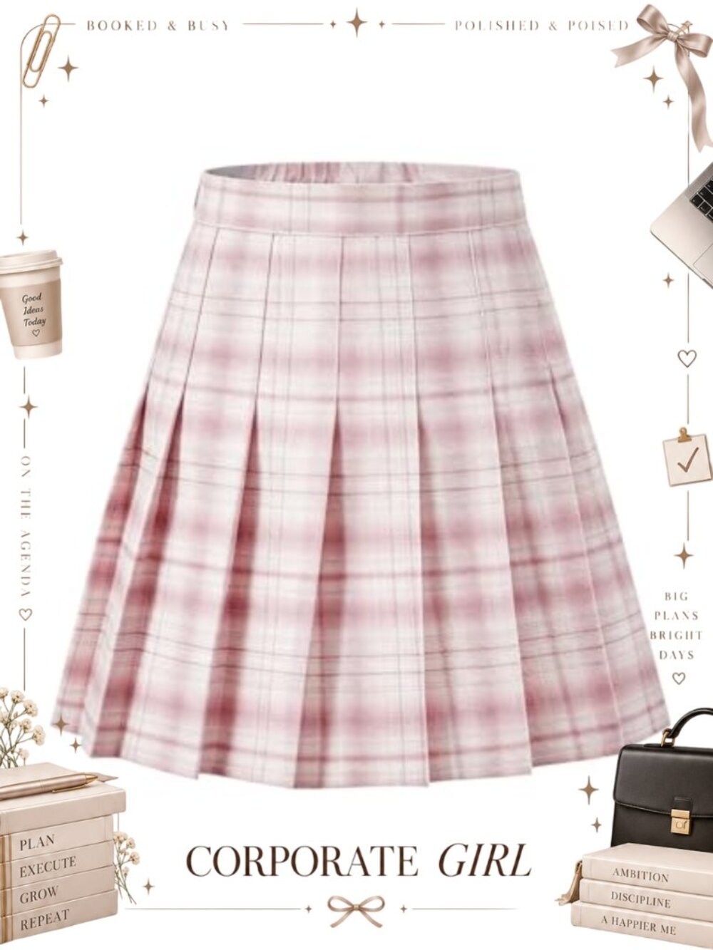 Pleated Mini Skort High Waisted A-Line Tennis Skirt with Shorts